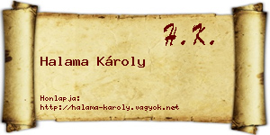 Halama Károly névjegykártya