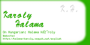 karoly halama business card